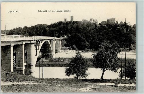 Grünwald 1913 Grünwald Brücke Isartal Schloss Staffelhaus