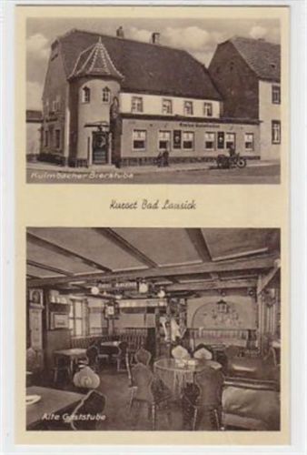 Bad Lausigk. Außenansicht alte Gaststube der Kulmbacher Bierstube ungelaufen Gute Erhaltung.