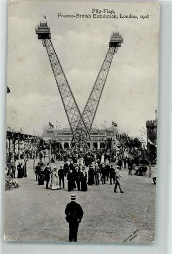 London Franco-British Exhibitation Amusement Park Filp-Flap Karussell Volksfest Gewerbeausstellung 1908