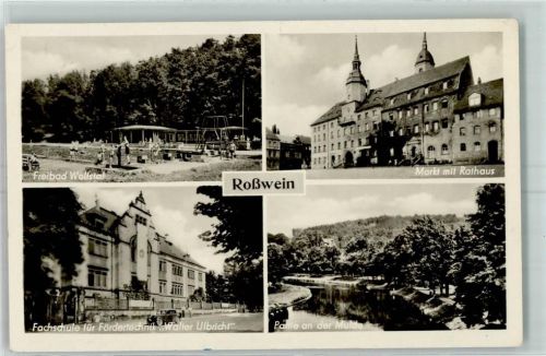 Roßwein Schwimmbad Wolfstal Markt Rathaus Fachschule Fördertechnik Walter Ulbricht Auto