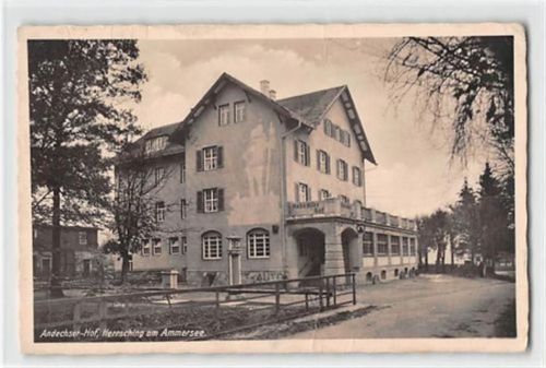 Herrsching am Ammersee. Andechser Hof gelaufen. Leichte Büge, leichter Stempeldurchdruck, sonst gut erhalten
