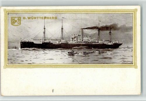 Dampfer Württemberg sign. Stöwer, Willy