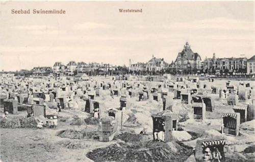 Swinemünde Schwinemünde / Swinoujscie. Weststrand gelaufen. Leichter Stempeldurchdruck, sonst gut erhalten