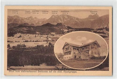 Weinrestaurant Seeleuten mit Blick auf die südl. Alpengruppe ungelaufen Gute Erhaltung.