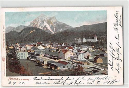Füssen. Gesamtansicht Säuerling gelaufen. Kleine Knicke oben links, sonst gut erhalten