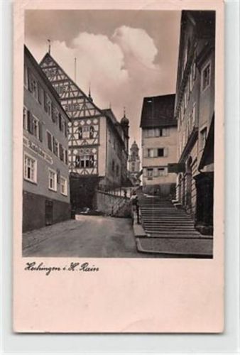 Hechingen Hechingen. Partie am Rain gelaufen. Leichter Stempeldurchdruck, kleiner Knick unten in der Mitte, kleine Knicke oben links, sonst gut erhalten