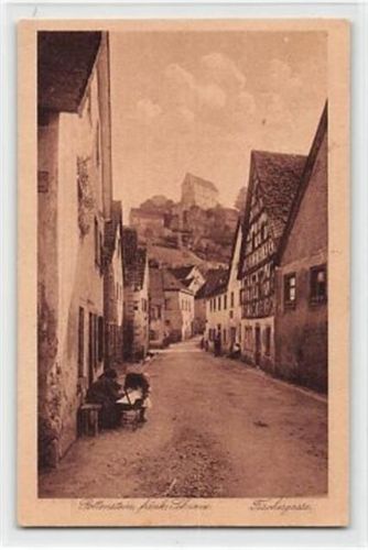 Pottenstein. Fischergasse gelaufen. Rückseite leicht fleckig und leichte Abschürfungen, sonst gut erhalten