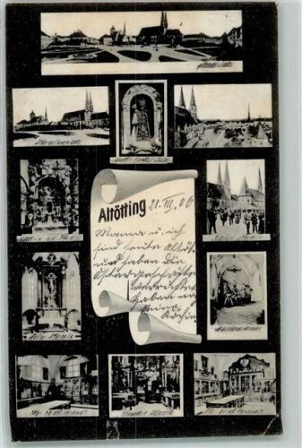Altötting 1906 Kapellplatz Gnadenbild Altar kgl. Schatzkammer