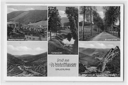 Wenholthausen im Sauerland mit Birkenallee und Teilansicht gelaufen. Gute Erhaltung.