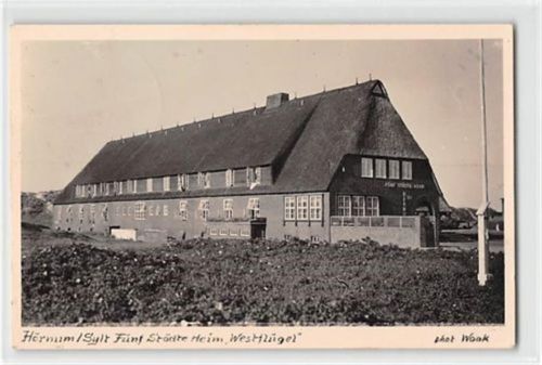 Hörnum auf Sylt. Fünf Städte Heim Westflügel gelaufen. Leichter Stempeldurchdruck, sonst gut erhalten