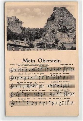 Idar-Oberstein Idar-Oberstein, Liedgrußkarte Mein Oberstein mit Felsenkirche gelaufen. leichte Abschürfungen, kleiner Knick unten links, sonst gut erhalten