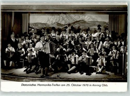 W8229 Ainring Datonisches Harmonika Treffen Orchester 1970 Foto AK