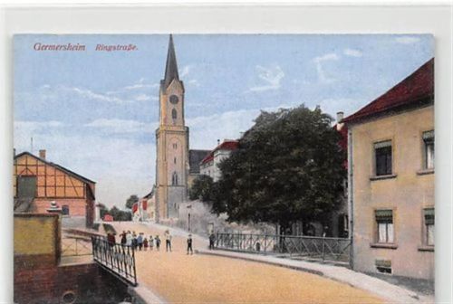 Germersheim Germersheim. Ringstraße mit Kirche ungelaufen Gute Erhaltung.