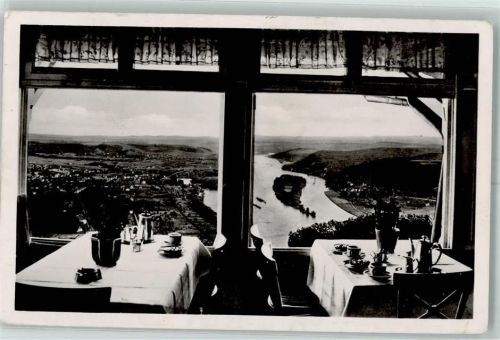 Königswinter Hotel auf dem Drachenfels Blick ins Rheintal