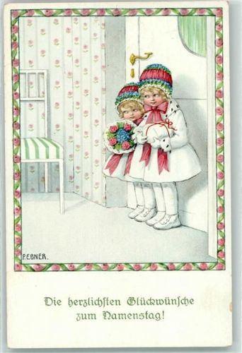 1927 Verlag M.M. Namenstag Kinder Gratulanten AK gute Erhaltung