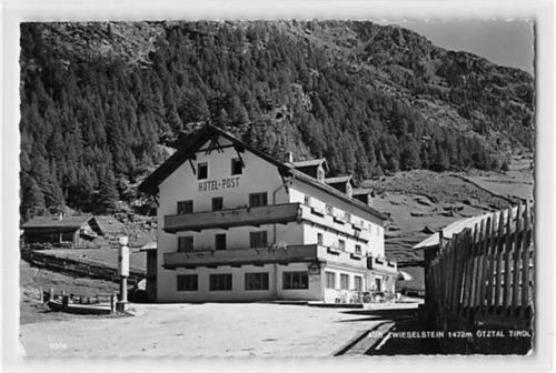 Zwieselstein, ötztal in Tirol. Hotel Post gelaufen. Marke entfernt. Leichter Schrift- und Stempeldurchdruck, sonst gut erhalten