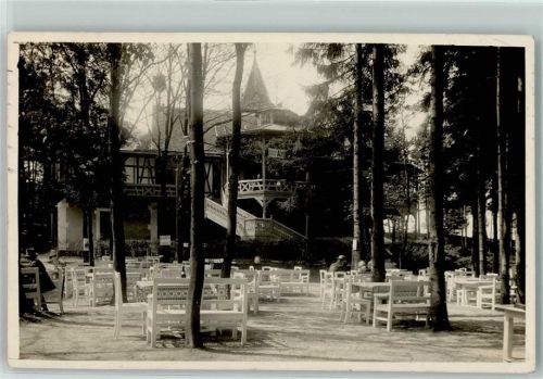 Frantiskovy Lazne 1912 Gasthaus Cafe Amerika Fachwerkhaus Garten Bänke