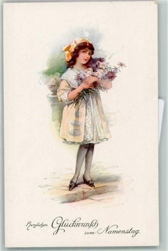Verlag Erkal Serie 342-2 Kind Mädchen mit Margeriten und Kopfbedeckung