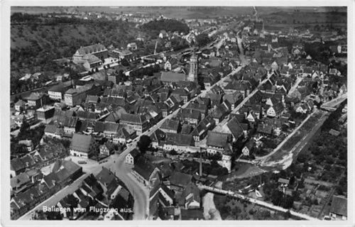 Balingen Balingen. Flugzeugaufnahme von der Stadt ungelaufen leichte Eckabschürfungen, sonst gut erhalten