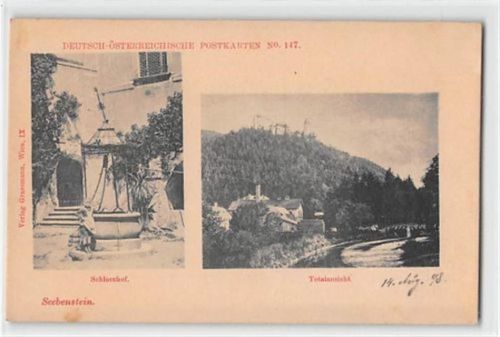 Seebenstein. Schlosshof ungelaufen um 1900 Leicht fleckig, sonst gut erhalten
