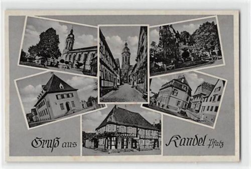 Kandel, Pfalz mit Kirche und Postamt ungelaufen Leicht fleckig, sonst gut erhalten
