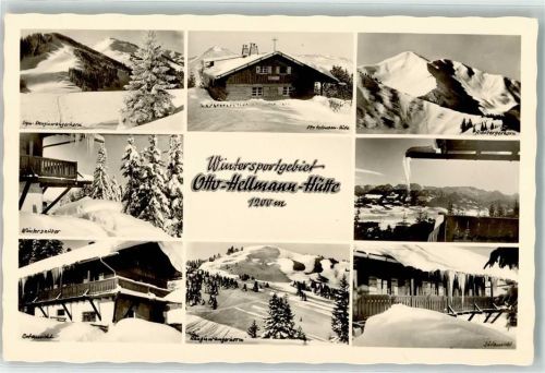 87527 W8972 Sonthofen , Oberallgäu - Hörner Skigebiet Otto Hellmann-Hütte Winter Hüttenstempel