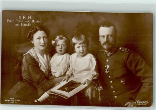 Verlag Percy Hein Nr. 129 Prinz Franz mit Familie AK Adel Bayern Foto AK