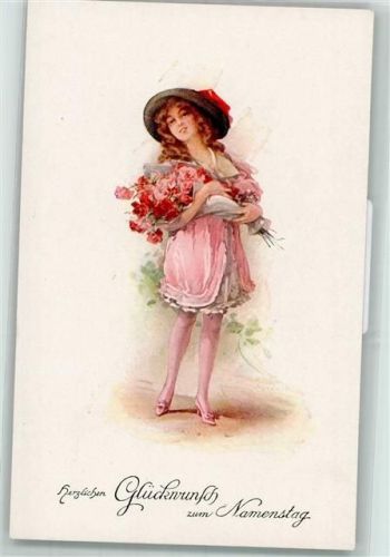 Verlag Erkal Serie 342-1 Kind Mädchen Hut Rosen AK