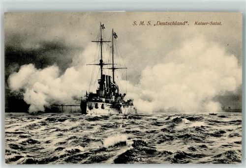 S.M.S. Deutschland Kaiser Salut AK