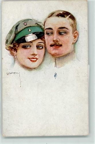 Verlag PFB Serie 3964-3 Frau mit Militärmütze Usabal, L. 1916 Gebrauchsspuren