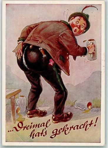 München 1978 Humor Bier Hose gerissen sign. OHO SST Verlag Lengauer Nr. 3103 AK