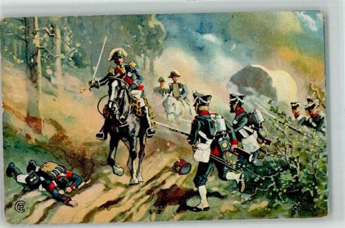 1813/15 Gefangennahme des Marschall Bandamme bei Kulm - RS Werbung Serie Nr. 5 der Pharma Lichtenheldt , Meuselbach AK