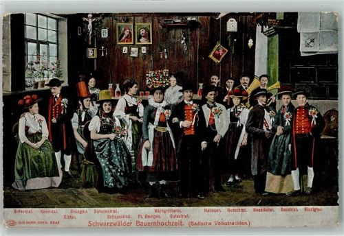 Gutach 1908 Bauernhochzeit Badische Volkstrachten
