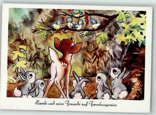 Bambi Hasen und Vögel 2/74 AK