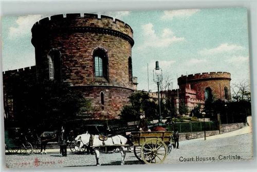 Carlisle 1910 - 1920 Court Houses Einspänner Karren AK