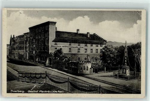 Trostberg Gasthaus Pfaubräu alte Post WK II Stempel