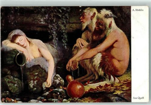 Am Quell Meerjungfrau Mermaid Teufel Mythologie AK