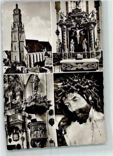 Nördlingen St. Georgskirche Hochaltar Kanzel Jesu Christus