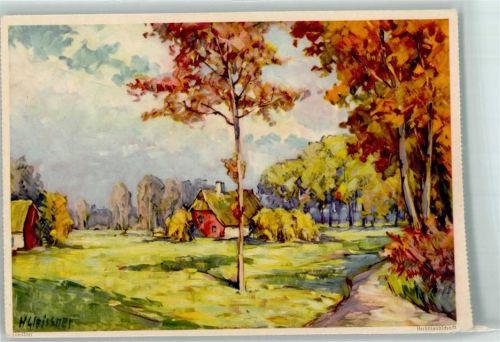 Eduscho sign. H. Gleissner Herbstlandschaft AK