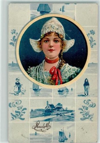1907 Delfter Kacheln Tracht AK