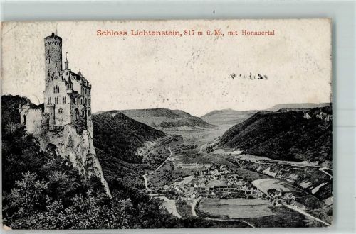 Lichtenstein 1913 Schloss mit Honauertal