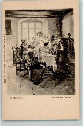 1900 sign. E. Merk lustiges Quintett Laute Verlag Carl Otto Hayd Nr. 3310 AK