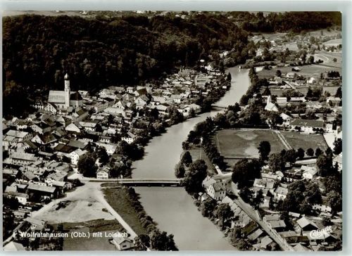 Wolfratshausen Fliegeraufnahme Loisach