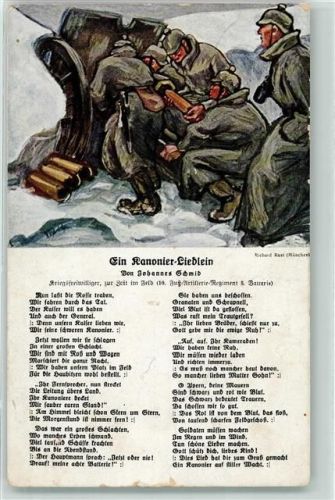 1915 Ein Kanonier Liedlein WK I sign. Rich. Kost Jugendverlag