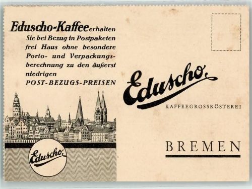 Bremen Eduscho Lieferung frei Haus Bestellkarte