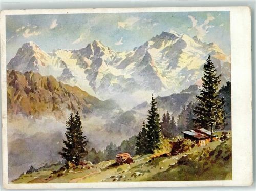 sign. Josef Süssmayr Berglandschaf Eiger, Mönch und Jungfrau t AK