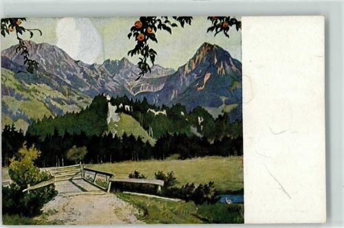 1934 sign. Eugen Ludwig Hoeß Weisse Wolke am Rubihorn AK
