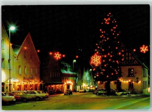 Pegnitz Marktplatz Weihnachtsbaum Weihnachtsbeleuchtung Winter