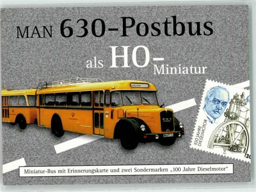 MAN 630 Postbus - HO-Miniatur-Bus Erinnerungskarte Postbus