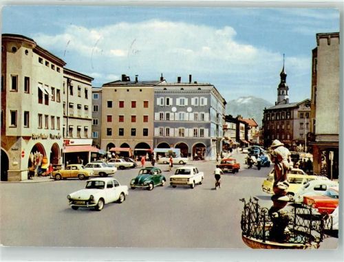 Rosenheim Ludwigsplatz Auto VW Käfer Mercedes Fahrrad